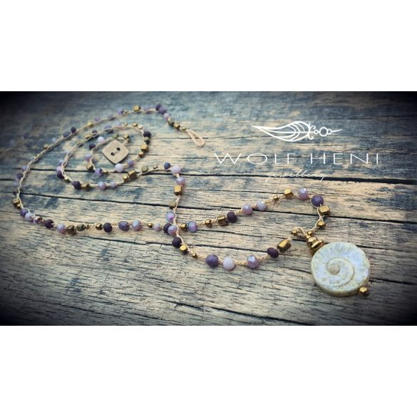 „Egyedi, kézzel csomózott ARKANA nyaklánc természetes textúrákkal”