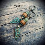 AVAR fülbevaló kerámia és fa gyöngyökkel, törzsi ihletésű kézműves design