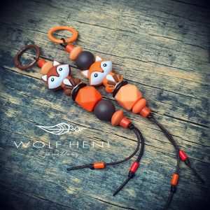 BEREK rókás kulcstartó, multifunkciós táskadísz és medál kézműves ajándék