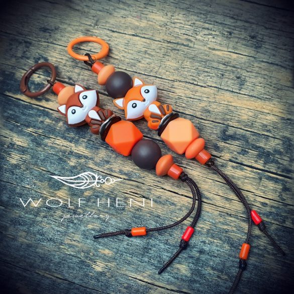 BEREK rókás kulcstartó, multifunkciós táskadísz és medál kézműves ajándék