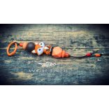 Rókás kulcstartó mérgező anyagoktól mentes szilikon gyöngyökkel