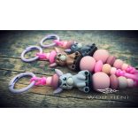 kézműves csajos csacsi kulcstartó méreganyagmentes gyöngyökkel