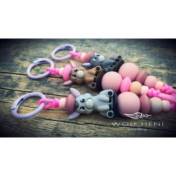 kézműves csajos csacsi kulcstartó méreganyagmentes gyöngyökkel