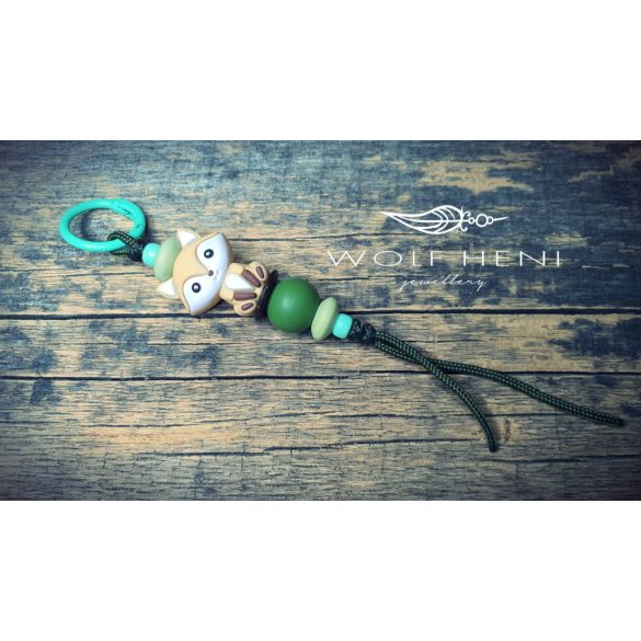 kézműves kisrókás kulcstartó természetközeli hangulattal