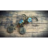 Boho stílusú CSENDVIRÁG fülbevaló kerámiakorongokkal és valódi sárgaréz illesztéssel