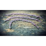 Levendula lila zsinórra horgolt CSILING karkötő áttetsző üveggyöngyökkel