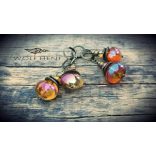 Irizáló galvanizált üveggyöngy fülbevaló