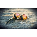 Őszi falevél ihlette fülbevaló harmatcsepp színekkel