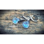 FROZEN kézműves fülbevaló áttetsző, szikrázó csepp formájú cseh üveggyönggyel