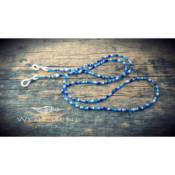 kék fehér szemüvegtartó