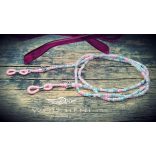 Multifunkciós Harmatka szemüveglánc pasztell gyöngyökkel és pillangó motívumokkal