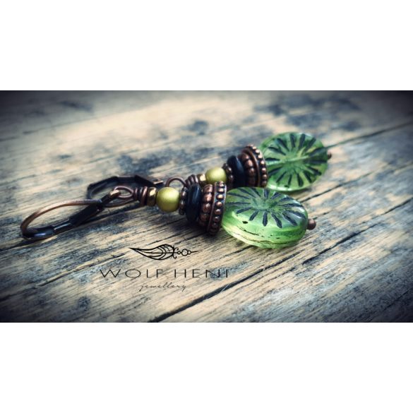 Könnyű, egész nap viselhető kézműves fülbevaló – KIWI kollekció