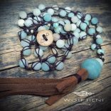 „MIRAPRESA hosszú, variálható brazil amazonit nyaklánc természetes árnyalatokkal”