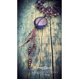 „Misztikus NEBULA nyaklánc bronzos, kék és lila fényű cseh üveggyönggyel”