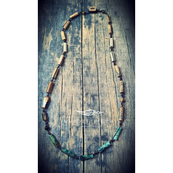 „Víz‑ és súrlódásálló, fémmentes ORKAN ásvány nyaklánc férfiaknak”