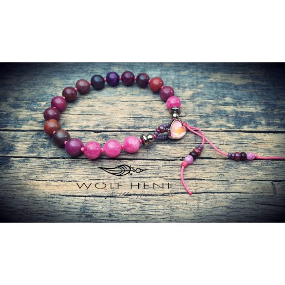  Antikolt óarany gombzáras kézműves karkötő sugilit ásvánnyal