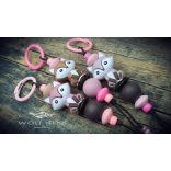 Kézműves rókás kulcstartó lágy színvilággal, multifunkciós használatra