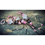 WOLF HENI PAGONY kulcstartó, kézműves táskadísz és medál rókás motívummal