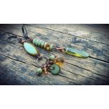 Boho stílusú fülbevaló vörösrézdróttal és francia kapoccsal