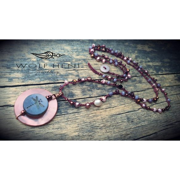 „Művészi hangulatú, kézzel készült PICASSARA nyaklánc természetes anyagokkal”