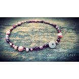 Achát ásványokkal és színezett igazgyöngyökkel készült bokalánc – WOLF HENI jewellery