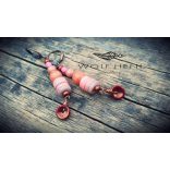 Finom, nőies PÚDER fülbevaló rózsaszín és barack színű gyöngyökkel