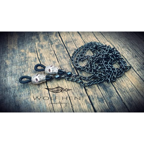 Wolf Heni Jewellery uniszex szemüveglánc koponya motívummal