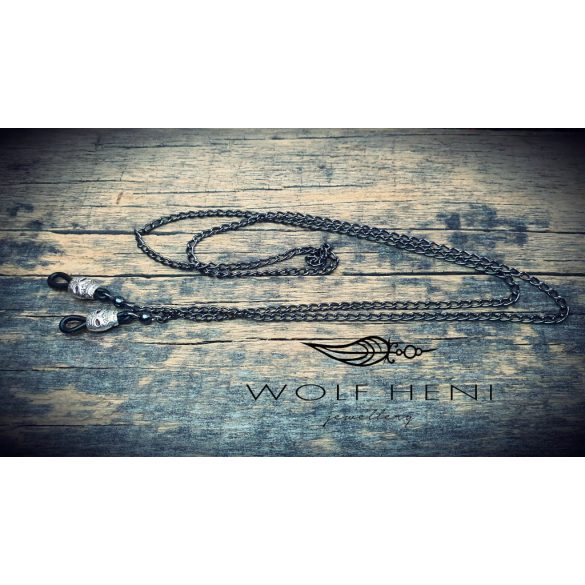 Stílusos szemüveglánc koponya kapcsokkal, modern és vagány kiegészítő