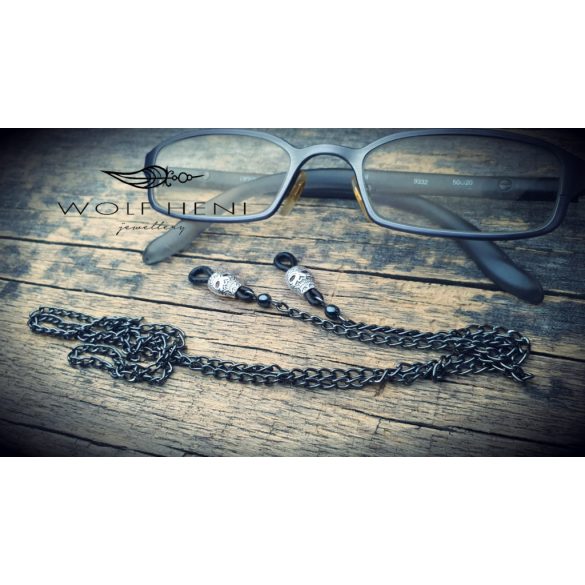 Uniszex SKULL szemüveglánc, talizmánként is viselhető