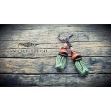 SPRING GREEN boho stílusú tulipán fülbevaló kagyló és kerámia elemekkel, természetes hangulatban