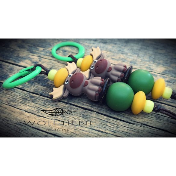 SVEN szarvas kulcstartó biztonságos szilikongyöngyökkel