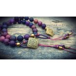  Antikolt óarany gombzáras kézműves karkötő sugilit ásvánnyal