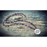 Lótusz medálos kézműves ásvány nyaklánc – bohém wolfheni stílus