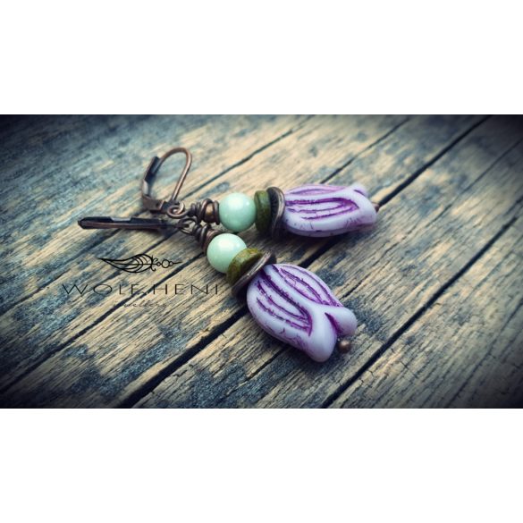 tulipános fülbevaló