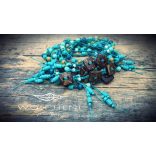 „Bohém stílusú, kézzel készített ásvány karkötő mediterrán színvilággal.”