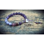  Egyedi ásványkarkötő oldalnézetből – tartós csomózott zsinórral