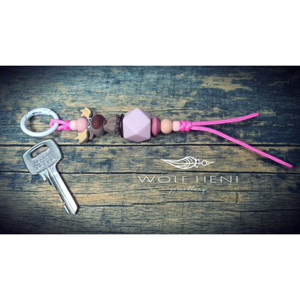 ragyogó kulcstartó méreganyagmentes szilikongyöngyökkel