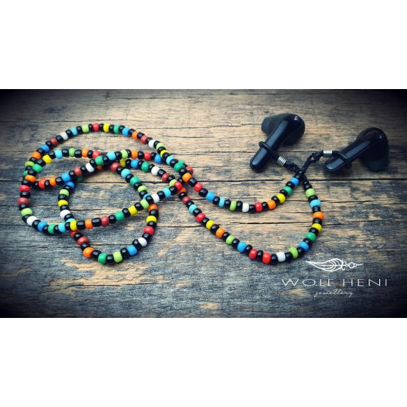 színes gyöngyös szemüvegzsinór