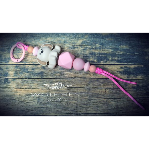 ZSEBI kutyás kulcstartó méreganyagmentes szilikongyöngyökkel