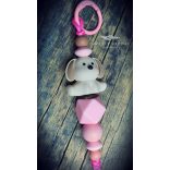 rózsaszín kiskutyás kulcstartó táskadísz vagy medál